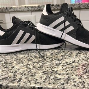 Adidas Black and White Sneakers with Signature Stripes
